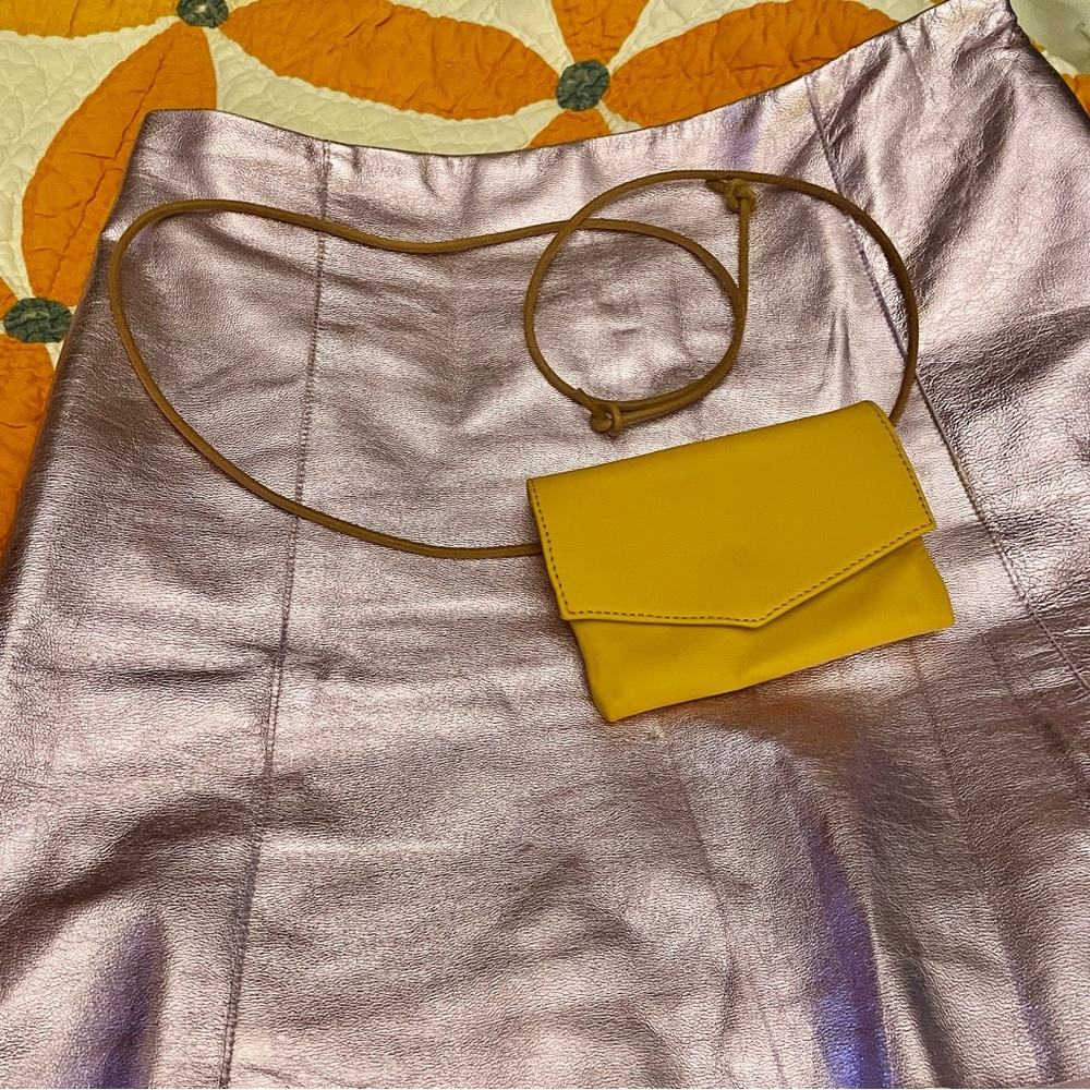 Maryam Nassir Zadeh soft leather Antonio belt in amber, unused.